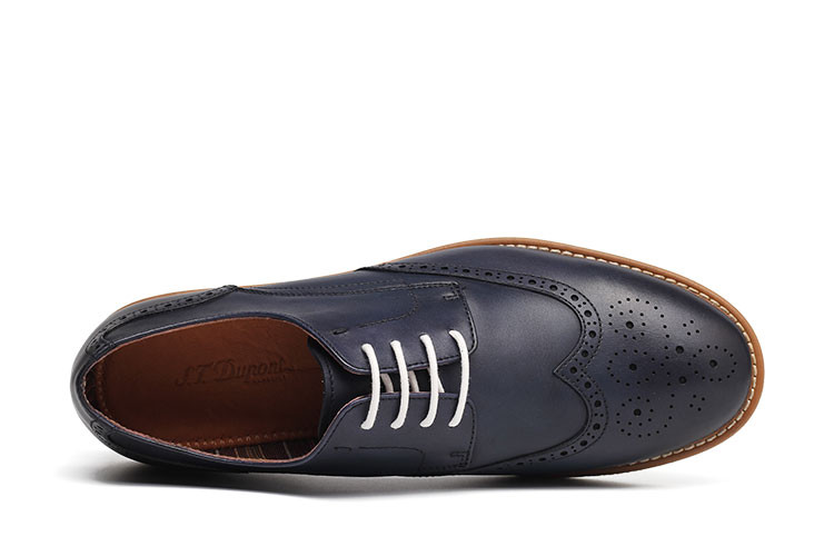 t. dupont/都彭 牛皮布洛克英伦男士商务休闲鞋 g20241603 蓝色 38