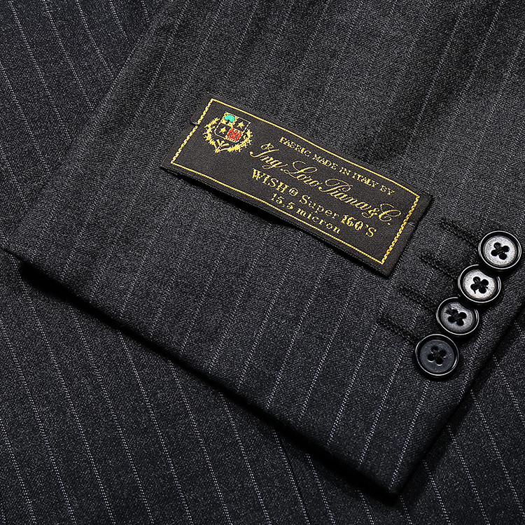 loro piana/loro piana欧美风格6r版规则领型羊毛深灰色男士西服套装