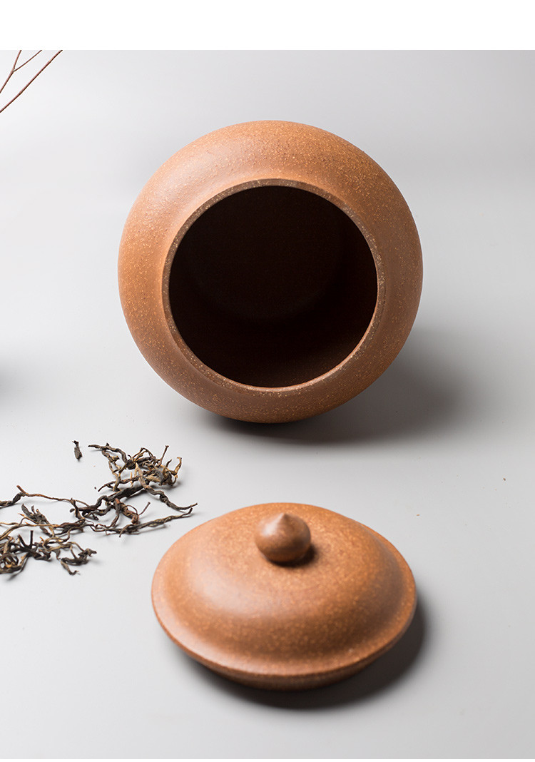 qi/其二【直筒粗砂-降坡泥紫砂罐 茶叶罐】宜兴手工紫砂器皿