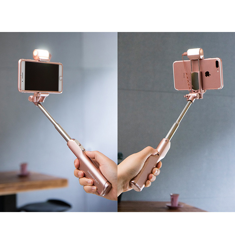 laq design 手机蓝牙自拍杆三档可调360°全景补光 便携式自由伸缩