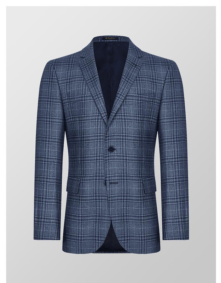 by creations/柏品进口loro piana纯羊绒面料格纹西装格子修身男士