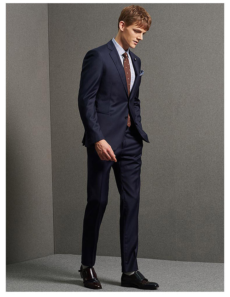 lardini for by creations/柏品 羊毛防水纯色西装男士商务修身西服