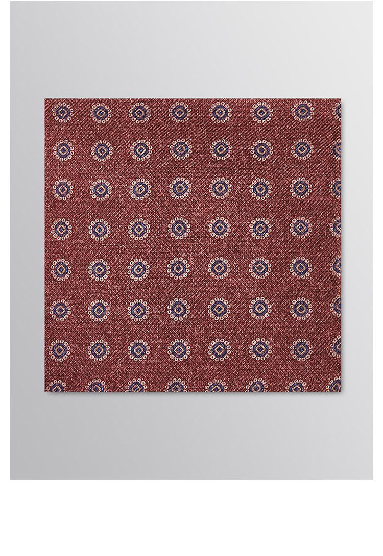 by creations/柏品 羊毛印花西服口袋巾 佩斯里花纹方巾 男士双面印花