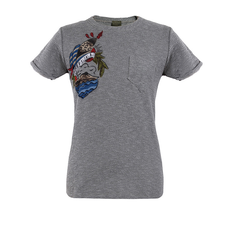 【17春夏】mr&mrs/mr&mrs 绿色印花女士短袖t恤 mz2720923046 s171ts