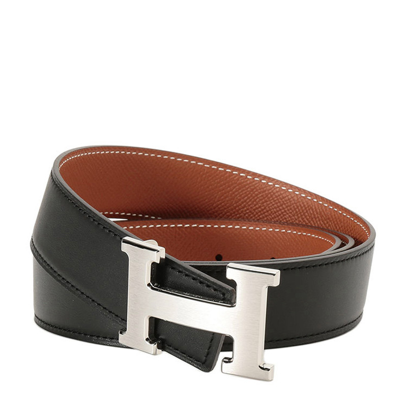hermes/爱马仕 牛皮金属拉丝h扣休闲时尚男士腰带