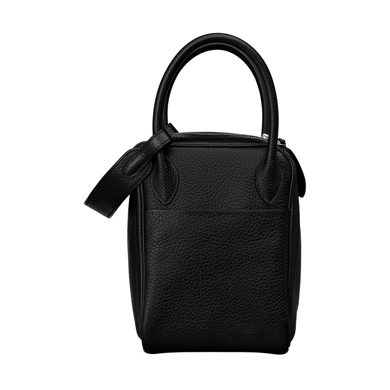 hermes/爱马仕 clemence牛皮lindy26黑咖拼皮女士单肩包