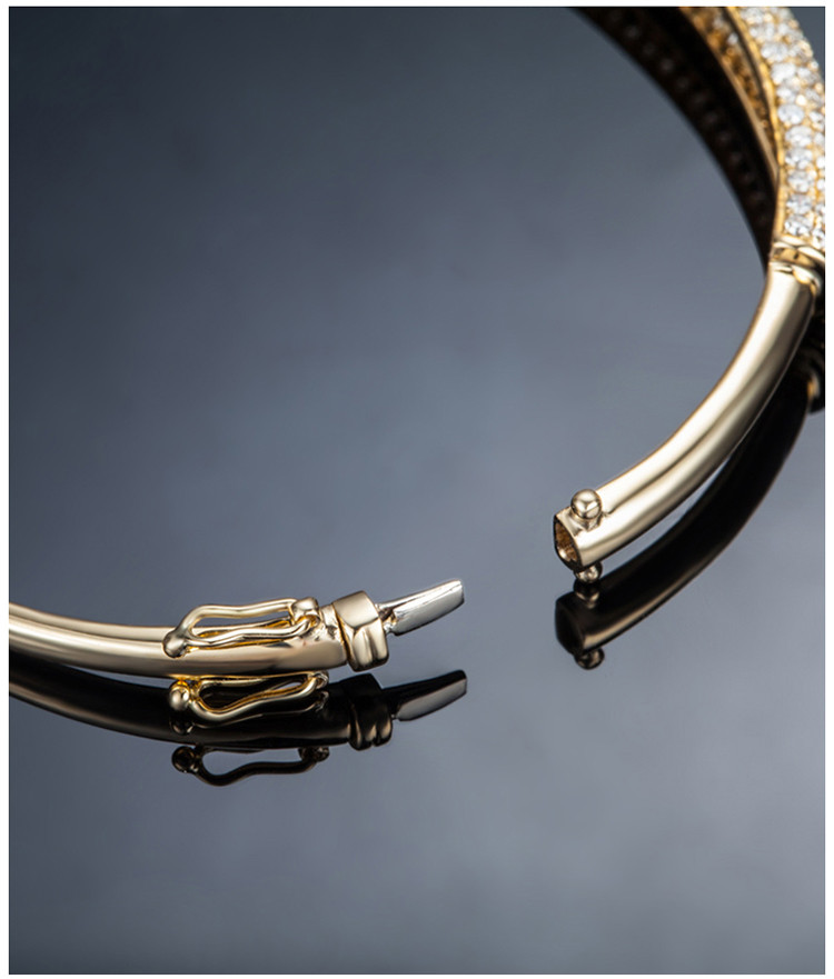 zocai/佐卡伊 18k金钻石手镯1克拉群镶钻石手饰女款珠宝礼物 定制