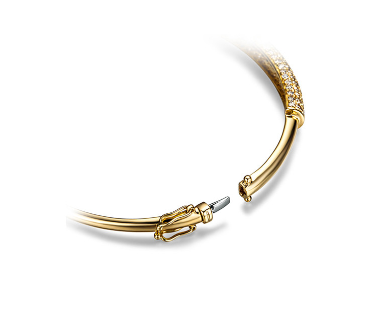 zocai/佐卡伊 18k金钻石手镯1克拉群镶钻石手饰女款珠宝礼物 定制