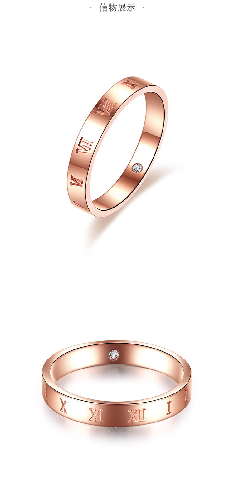 zocai/佐卡伊 时光里的爱对戒k金戒指男18k金玫瑰金色au750单戒男戒