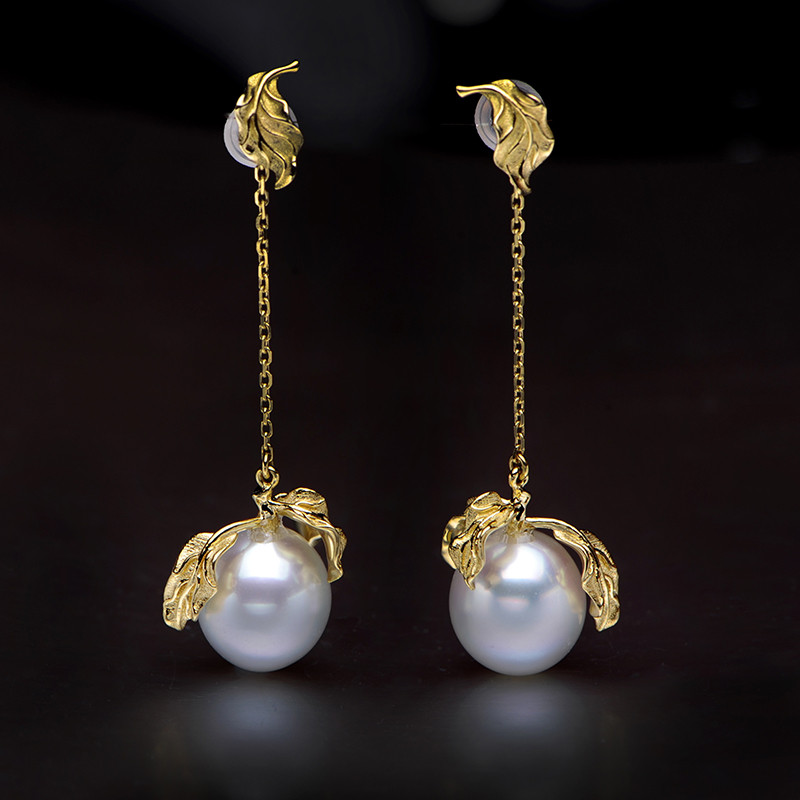 lee & lau/麟琅原创-果实系列 南洋珍珠耳坠耳钉两用款 18k金精工镶嵌