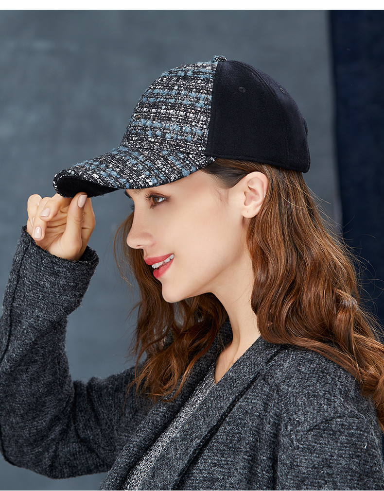 时尚休闲鸭舌帽秋冬季加厚毛呢帽子女韩版百搭青年街头棒球帽