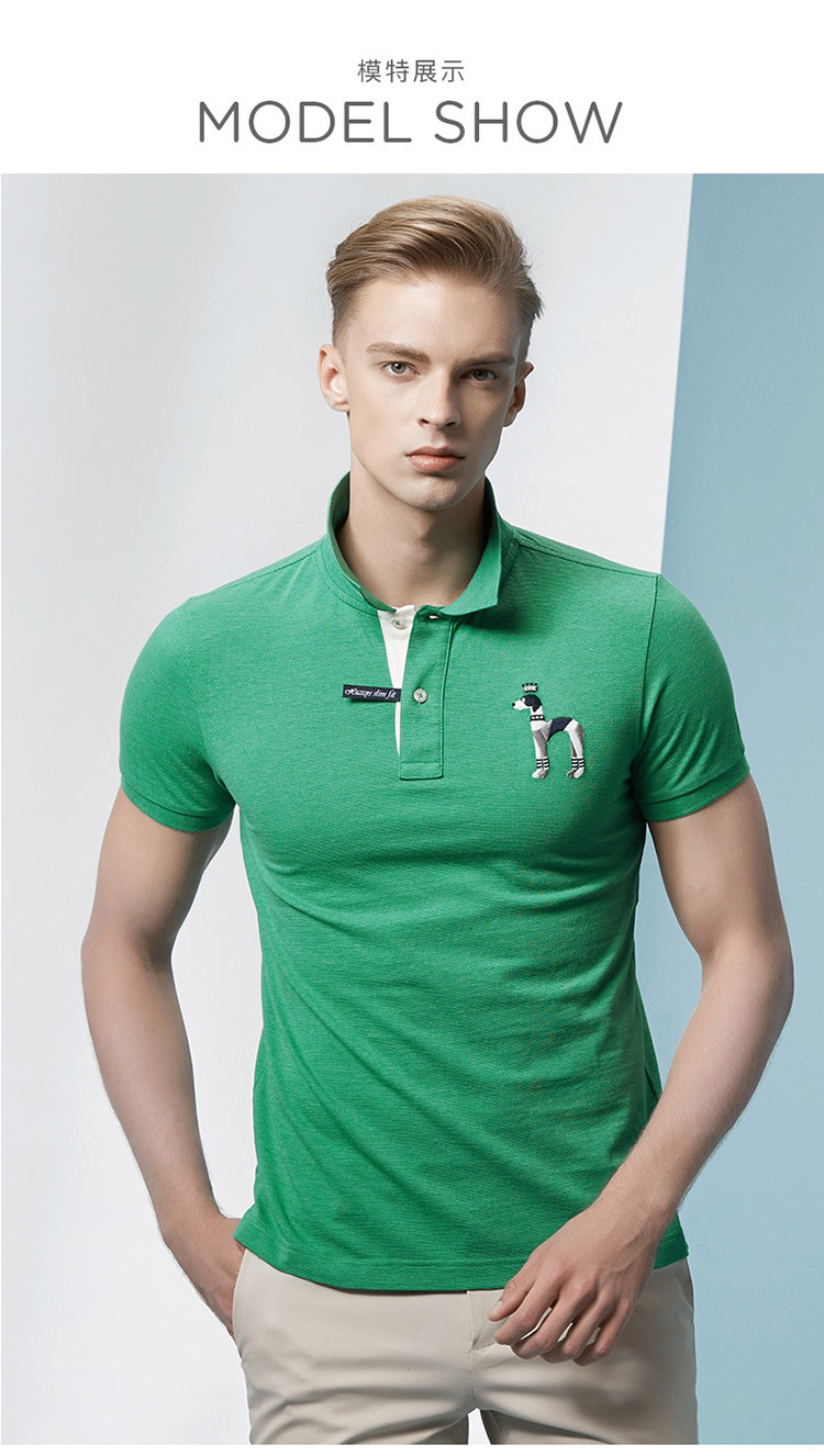 hazzys/哈吉斯 夏装新款糖果色翻领短袖t恤男士短polo衫astze06be30