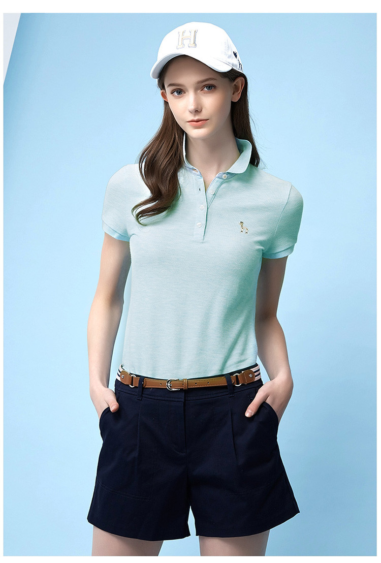 hazzys/哈吉斯 夏季新款t恤衫青春活泼时尚靓女士短polo衫astse07be06