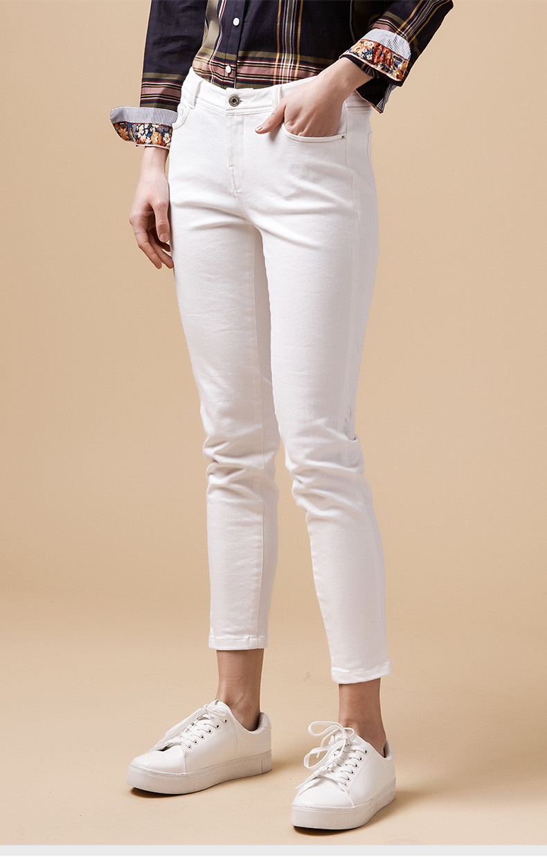 hazzys/哈吉斯2018秋季新款女士休闲裤纯色简约时尚休闲裤atdsp08cp18