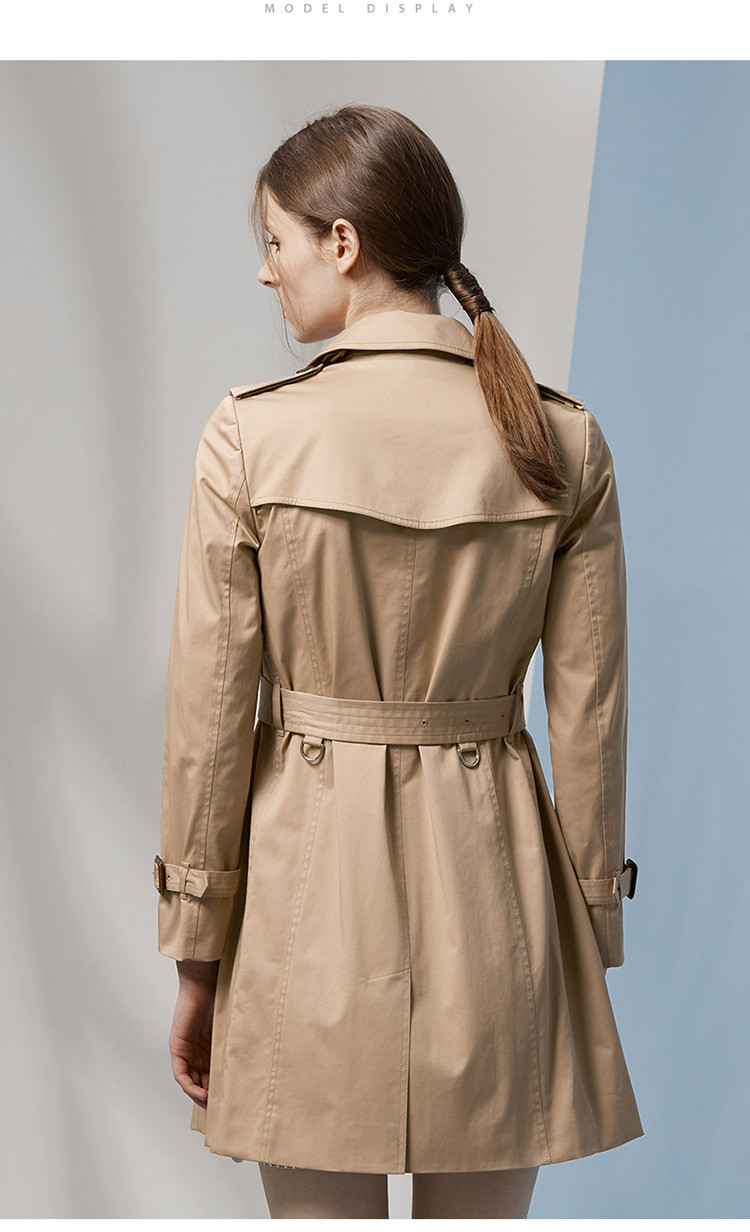 hazzys/哈吉斯 2018春夏新款女士风衣舒适车三角装饰时尚外套aswsh08a