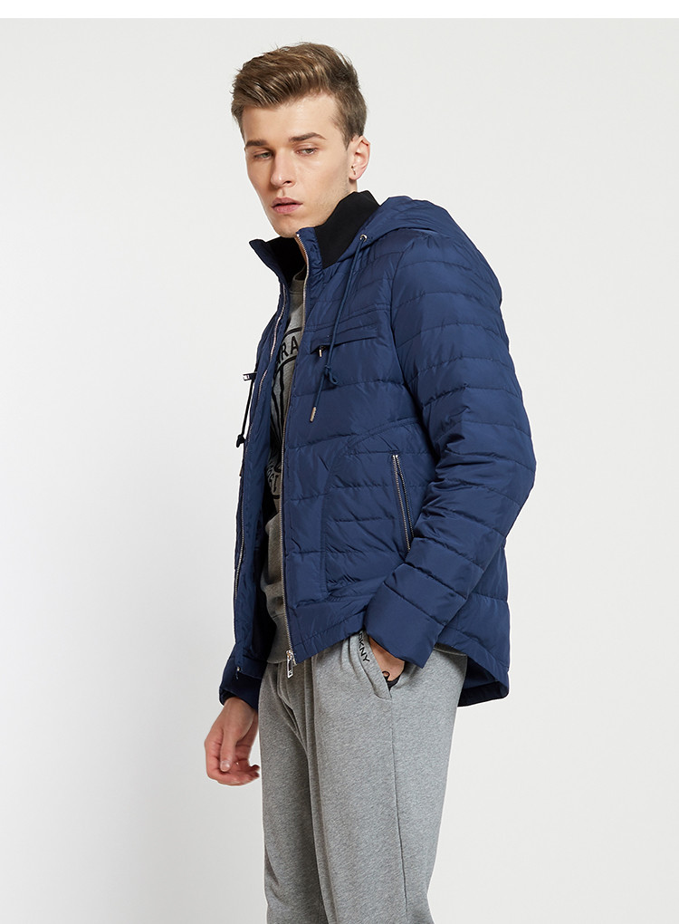 dkny/唐娜 凯伦 2018秋冬新款男士羽绒服休闲连帽简约羽绒夹克外套