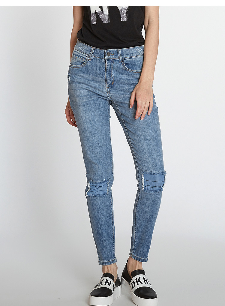 dkny/唐娜 凯伦 2018年秋季新款女士纯色女士牛仔裤