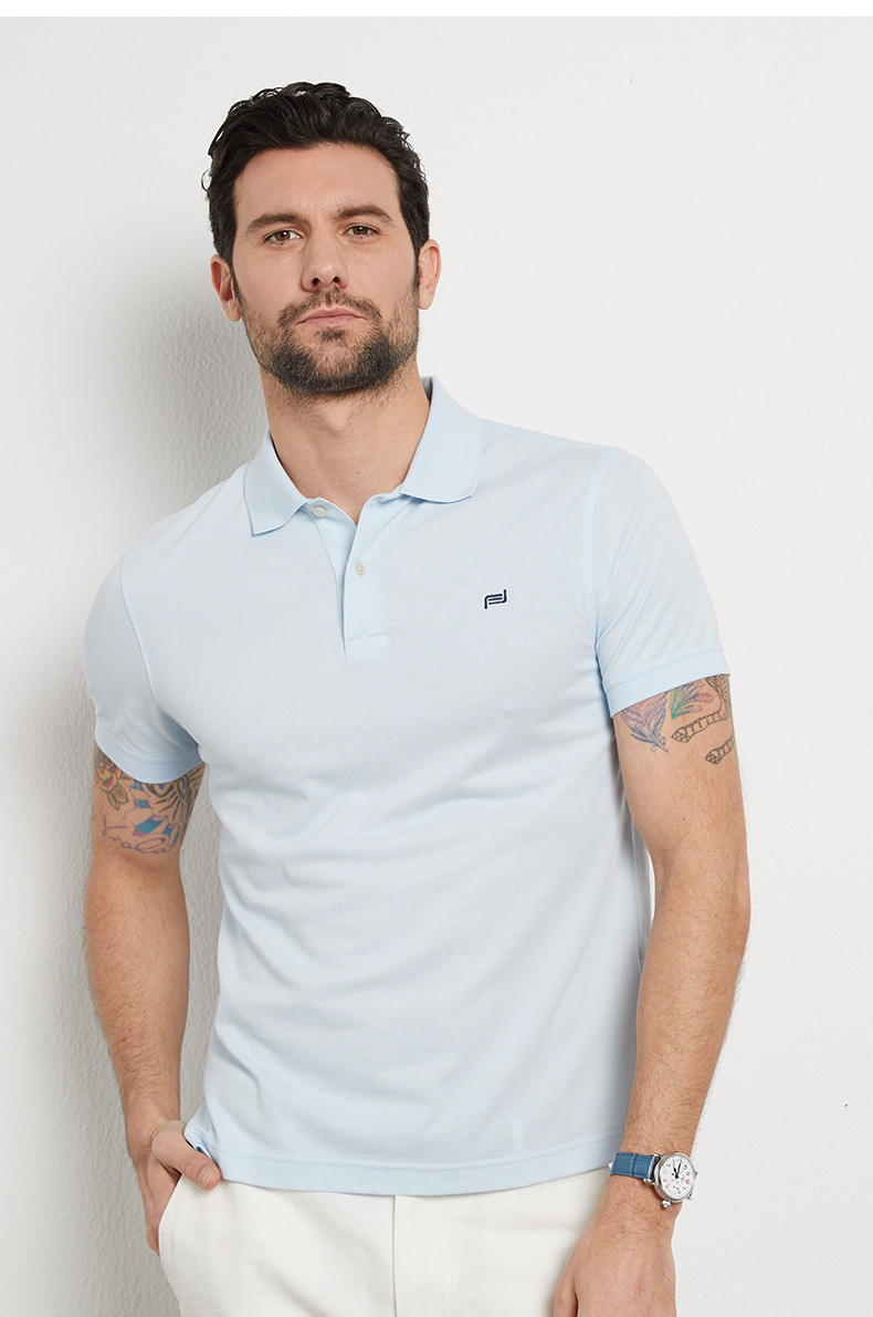 camicissima/恺米切19春夏商务休闲翻领短袖t恤 6色可选时尚呼吸棉