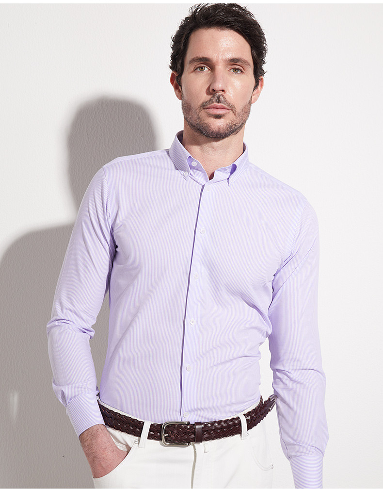 camicissima/恺米切新品春季商务休闲免烫男士长袖衬衫条纹衬衣