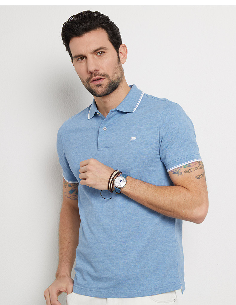 camicissima/恺米切2019春夏商务休闲翻领短袖t恤 四色可选时尚呼吸棉