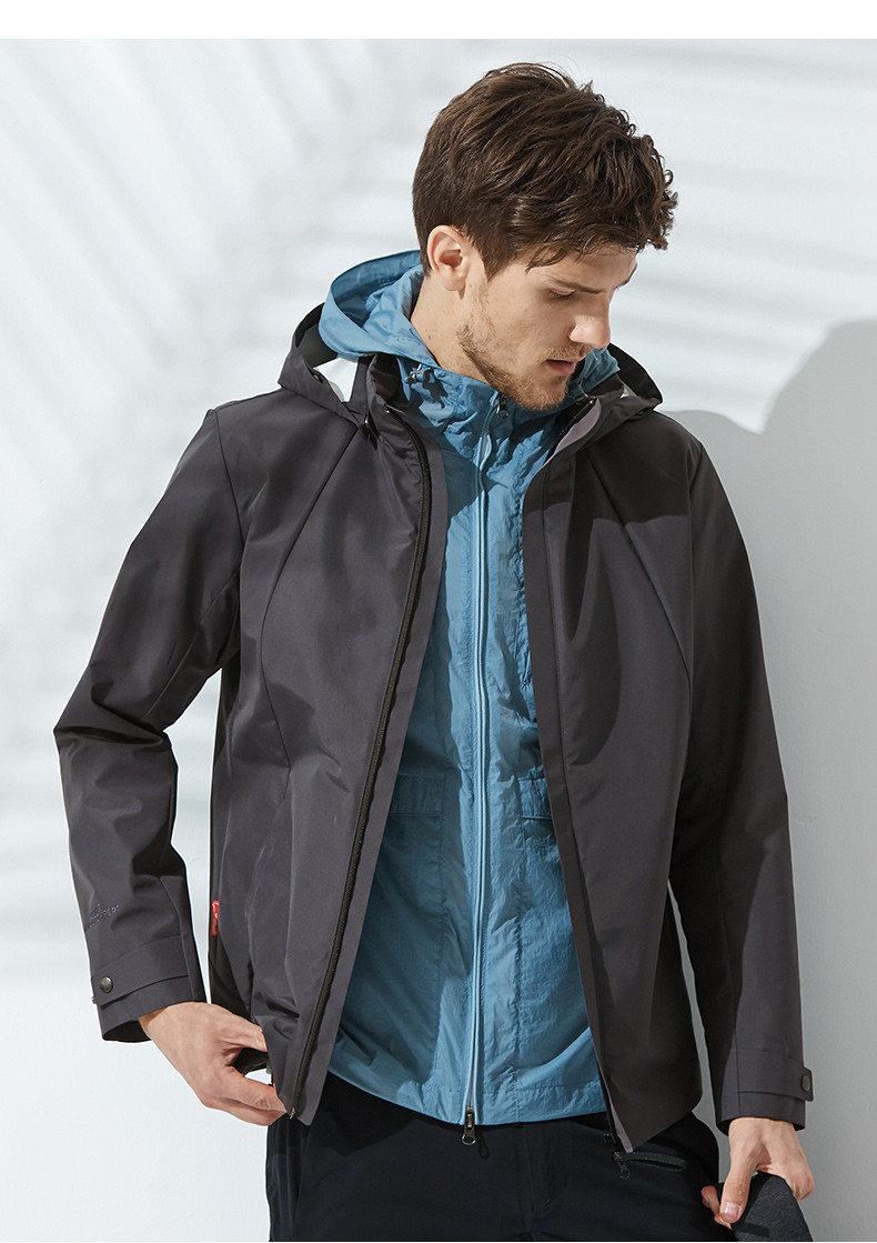 lafuma乐飞叶时尚户外防泼水防风单层冲锋衣男潮登山服lmja9ag16