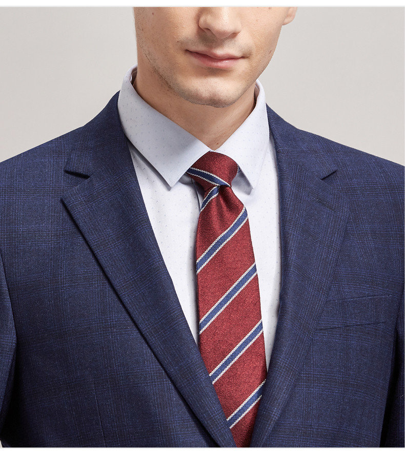 saint angelo/报喜鸟18秋冬商务休闲羊毛男士西服 修身平驳领两粒扣