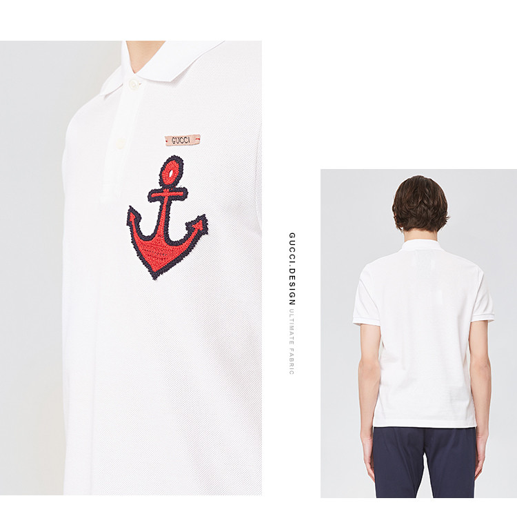 gucci/古驰 标识和船锚刺绣男士短polo衫419633