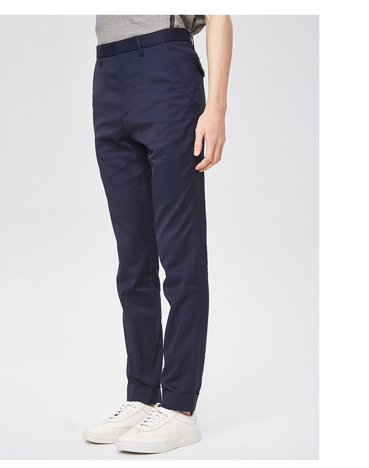 gucci/古驰 藏青色春夏秋款卷边男士休闲裤407542 断码