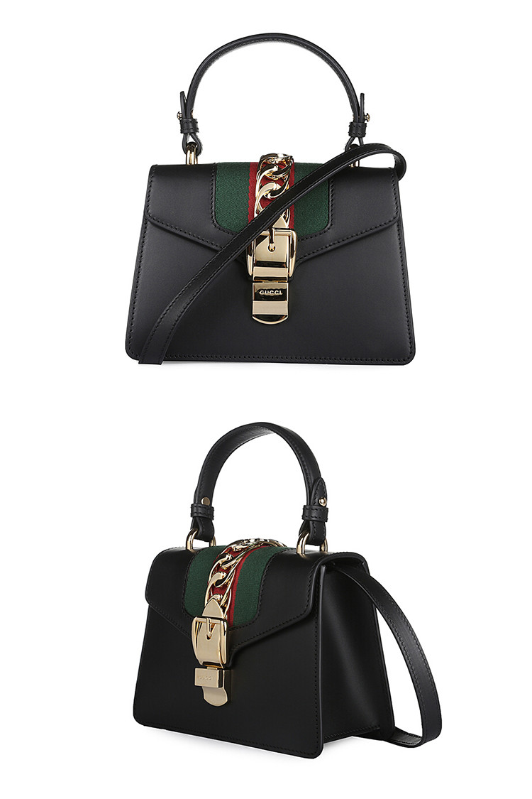 gucci/古驰 2018年女士款sylvie 系列皮质皮革迷你手袋470270