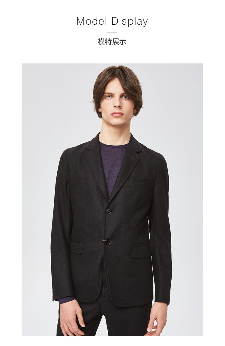 gucci/古驰 古驰黑色两粒扣毛呢男士西服西装353092 断码