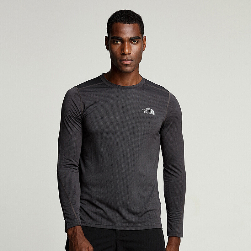 the north face/北面18秋冬新品户外男速干衣透气圆领长袖t恤 服装 3r