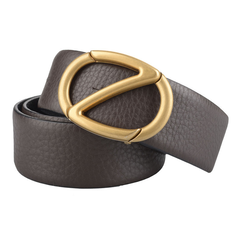 ermenegildo zegna/杰尼亚皮带 男士 黑棕 双面 金色字母 板扣 牛皮