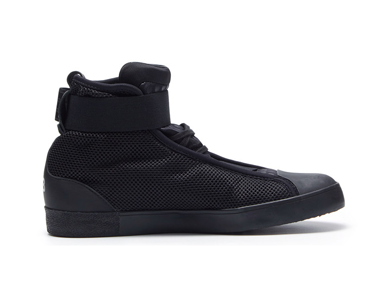 【官方授权】y-3黑色带网眼高帮休闲女鞋y3 loop court high 25-ba