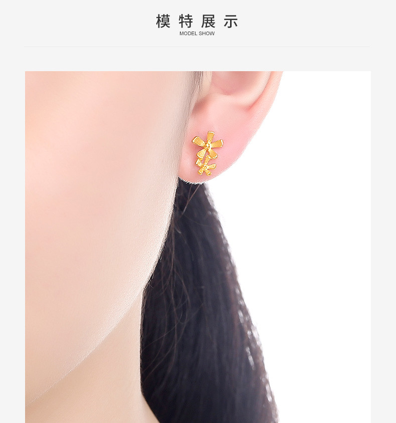 【chow tai seng周大生 耳环】chow tai seng/周大生黄金丁香花耳钉耳