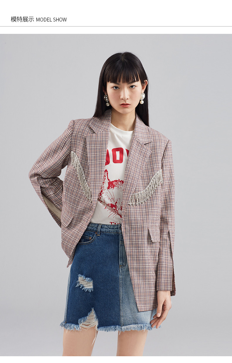 【designerwomenswear】uooyaa/乌丫18秋冬新品专柜正品复古经典格子