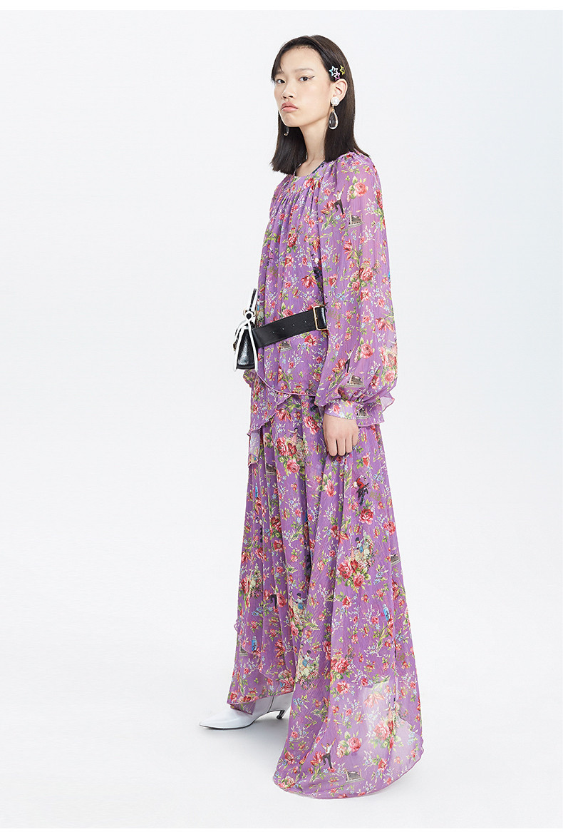 【designerwomenswear】uooyaa/乌丫18秋冬新款专柜正品复古时髦印花