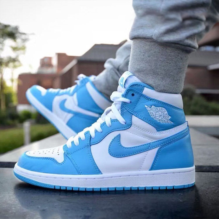 19春夏 耐克nike air jordan 1男女鞋 unc aj1 乔1蓝球鞋北卡蓝 大学