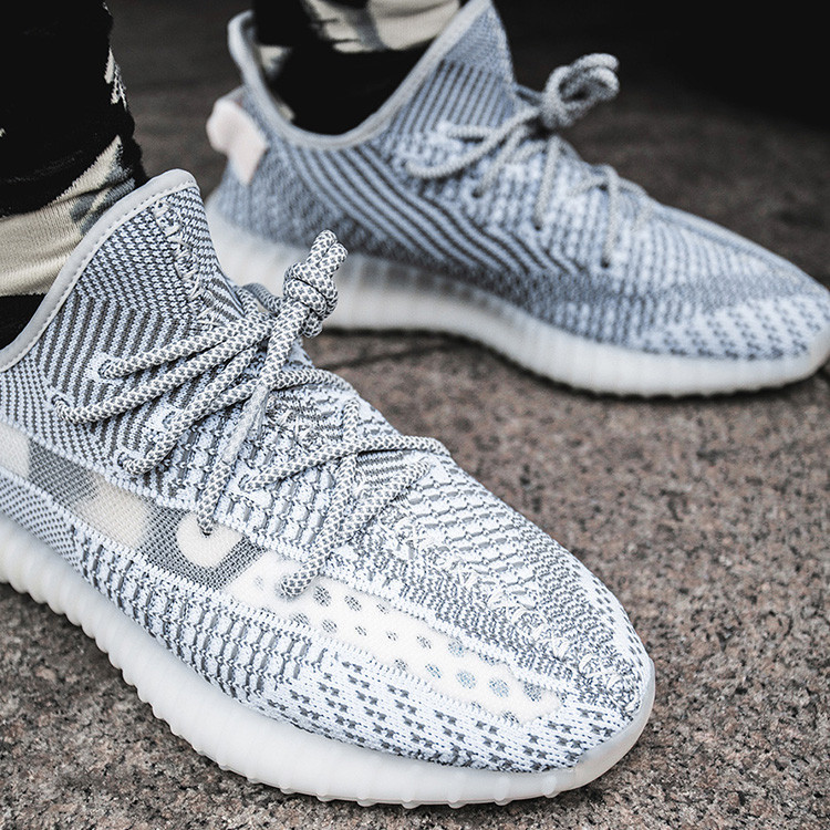 adidas 阿迪达斯 情侣款 天使 灰白镂空 yeezy boost 350 跑步鞋 ef