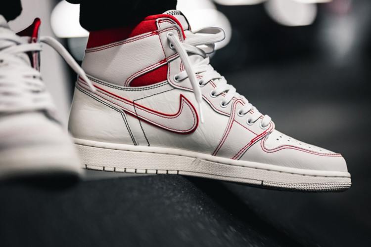 nike 耐克 男款 aj1 白红手稿兔八哥 air jordan 1 og 篮球鞋 555088