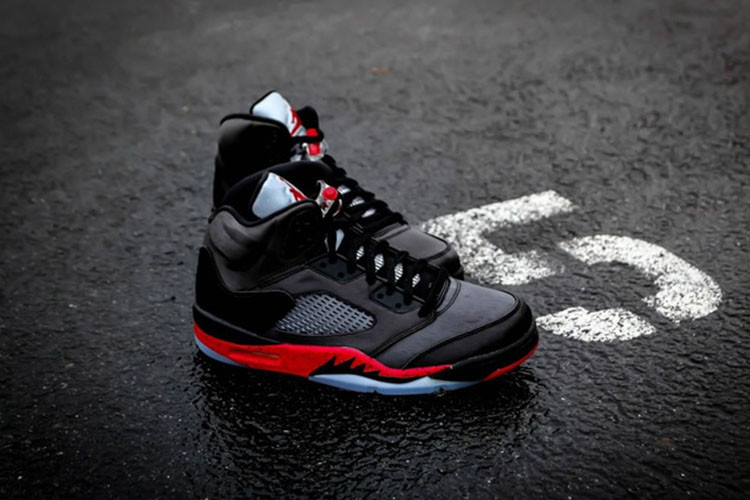 aj5 情侣款 黑红丝绸 air jordan 5 retro satin bred 男女同款