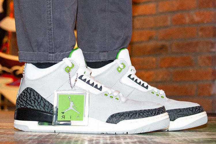 aj3 男款 灰绿 nike air jordan 3 叶绿素 136064-006