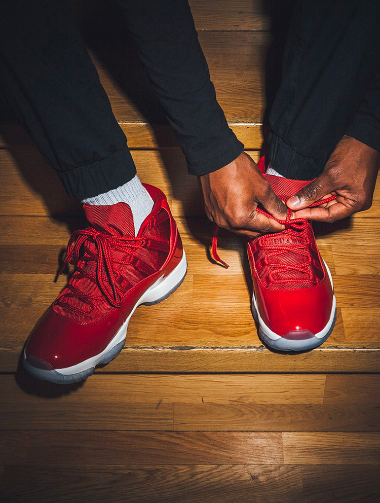 女鞋 篮球鞋 nike air jordan 11 retro bg 乔11 乔丹 大红色 红色 全