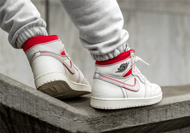 nike/耐克 air jordan 1 aj1 白红 手稿 兔八哥 篮球鞋 555088-160