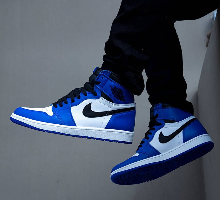 nike/耐克 air jordan 1 aj1 high game royal 藤原浩 小闪电黑蓝