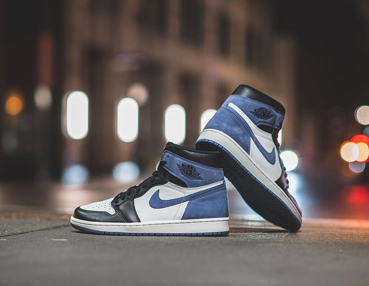 nike/耐克 air jordan 1 aj1 high og blue moon 蓝麂皮贪玩蓝月