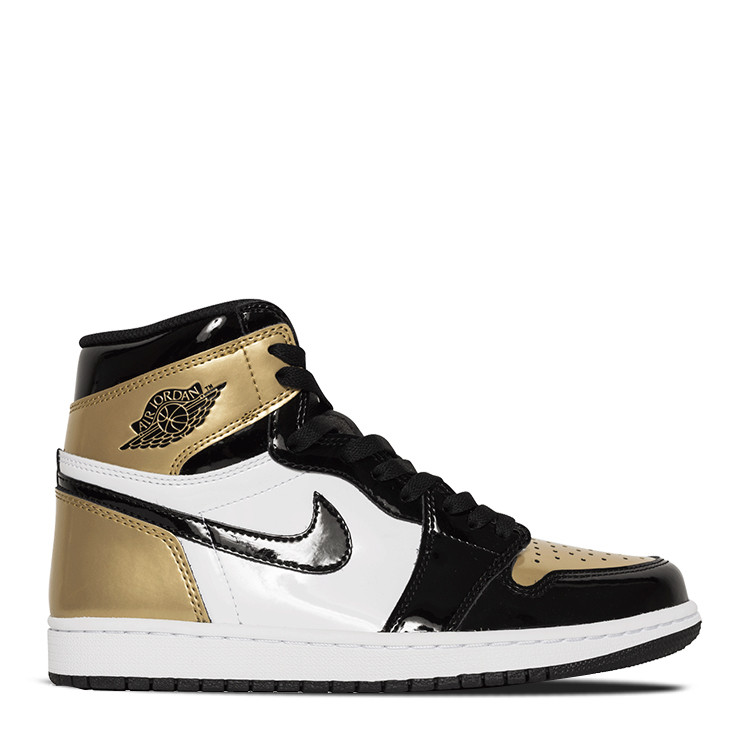 nike/耐克 air jordan 1 aj1喬1 high gold toe 黑金腳趾 籃球鞋