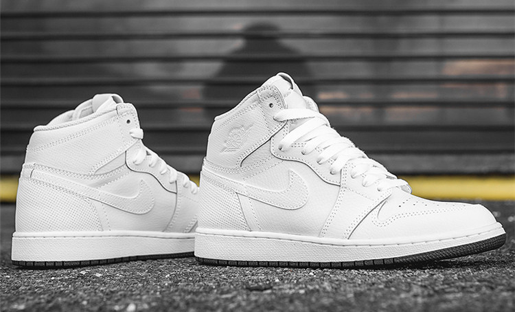 nike/耐克 air jordan 1 aj1 mid gs 經典白 籃球鞋 575441-100