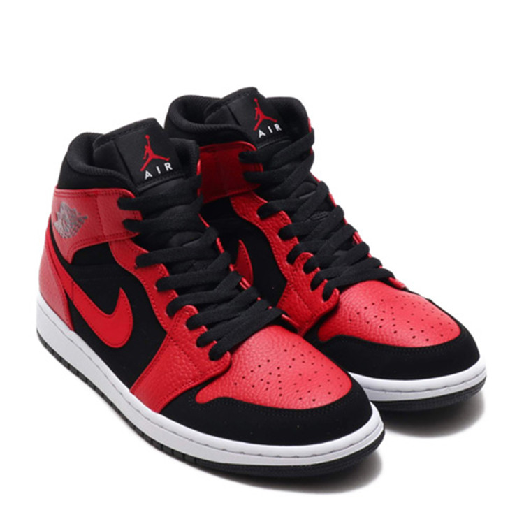 nike/耐克 air jordan 1 aj1乔1 mid 经典黑红 篮球鞋 554724-054