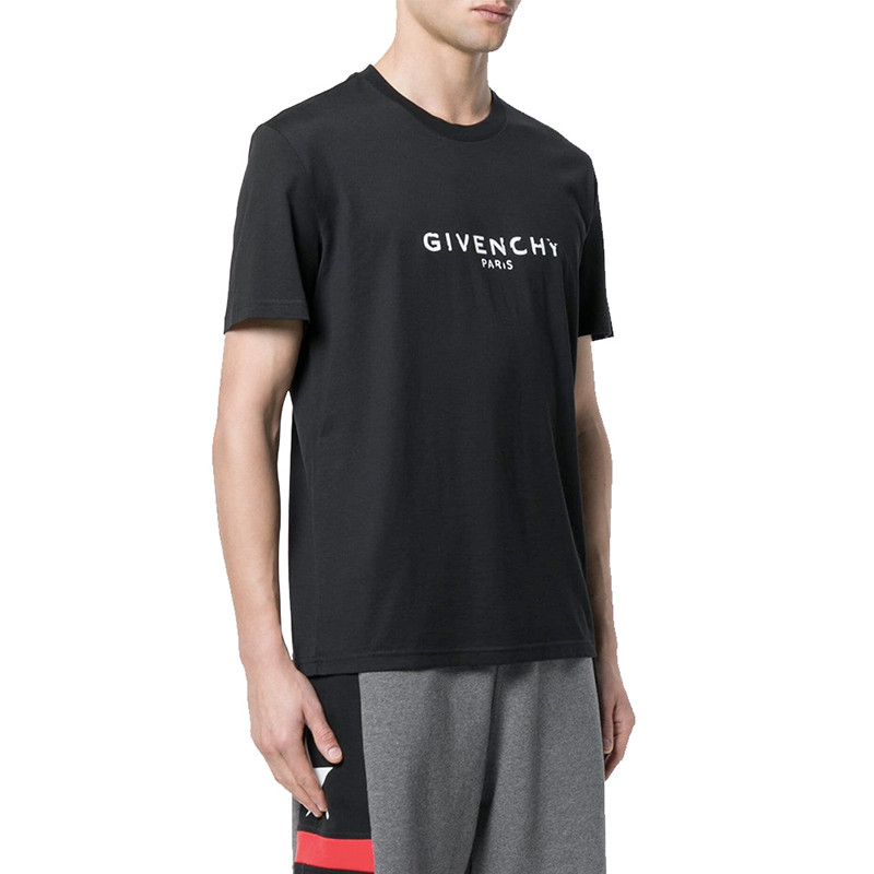 givenchy/纪梵希18秋冬logo印花做旧男士短袖t恤
