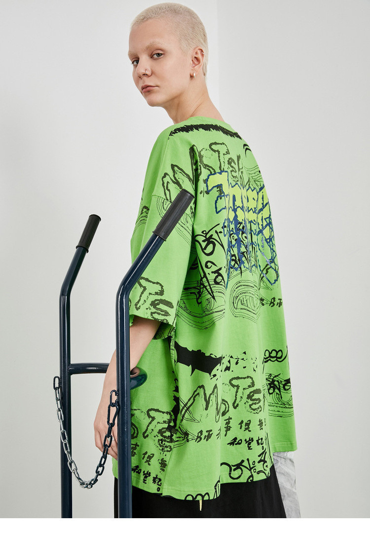 【inxx】男款绿色大师系列 潮牌短袖t恤男夏圆领印花潮流情侣款xx